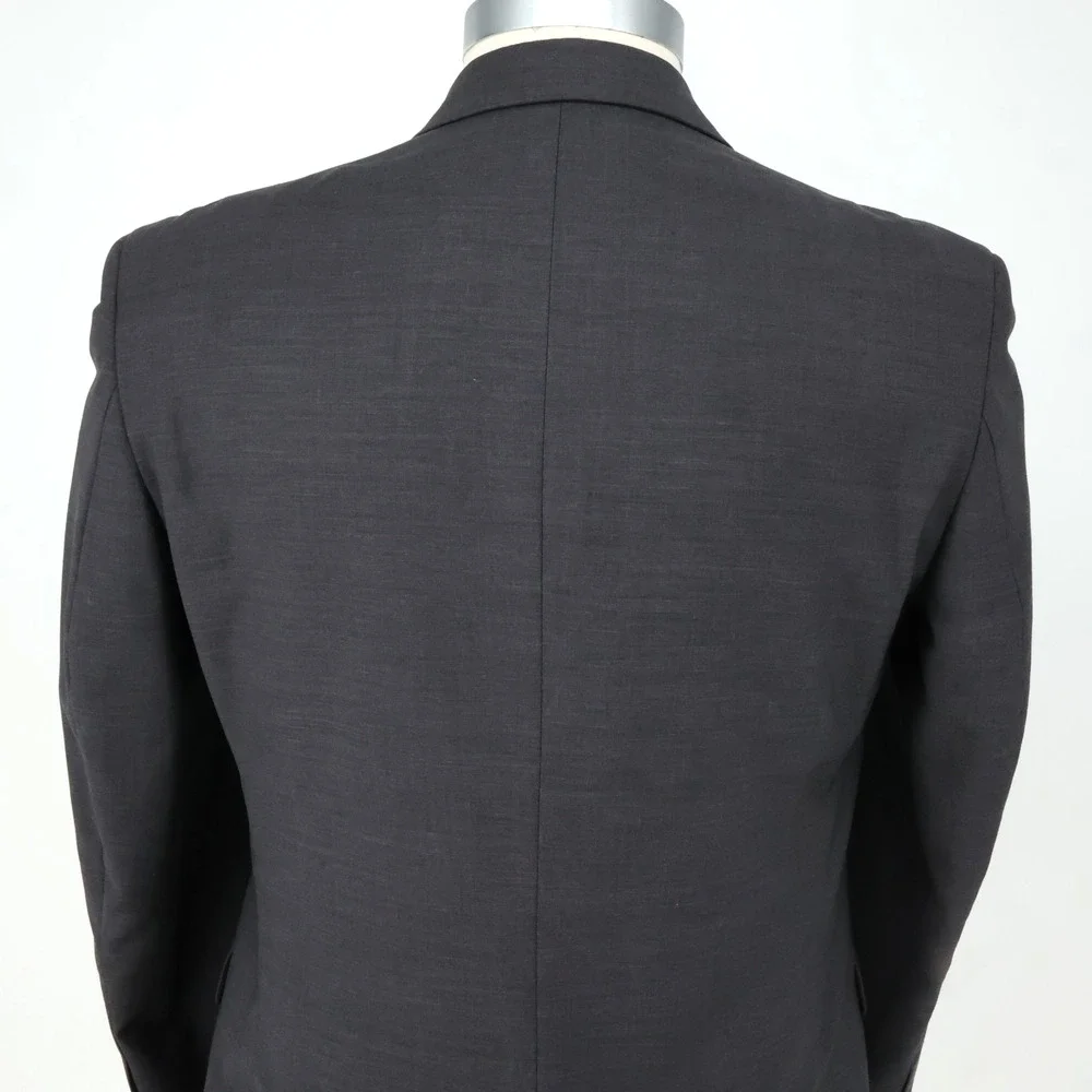Kenneth Cole Sport Coat Mens 42R Dark Gray Wool Jacket Lined Blazer Preppy